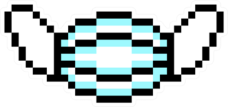 Sterile Disposable Medical Face Mask Pixel Art Icon Sticker