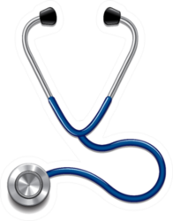 Stethoscope Isolated On White Photo-realistic Sticker