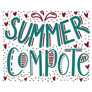 Stewed Fruit Lettering Summer Compote Sticker