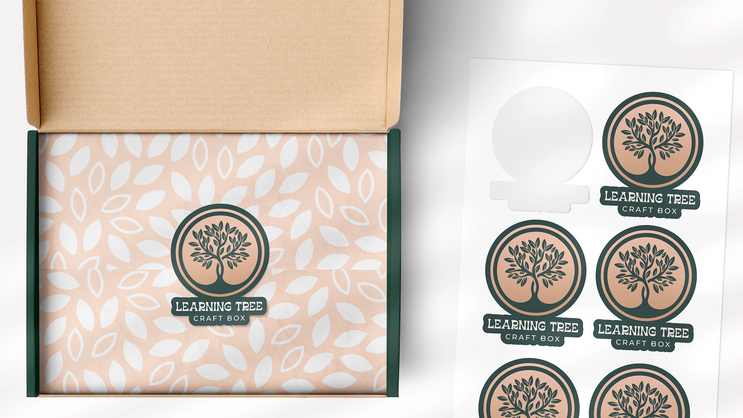 Sticker from a Sticker Sheet Applied To A Craft Box