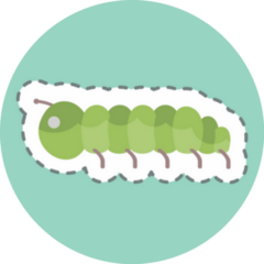 Sticker Line Cut Caterpillar Sticker