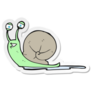Sticker Of A Cartoon Snail funny