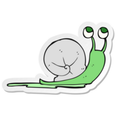 Sticker Of A Cartoon Snail