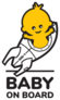 Sticker With Inscription Baby On Board, A Baby In A Spaceship
