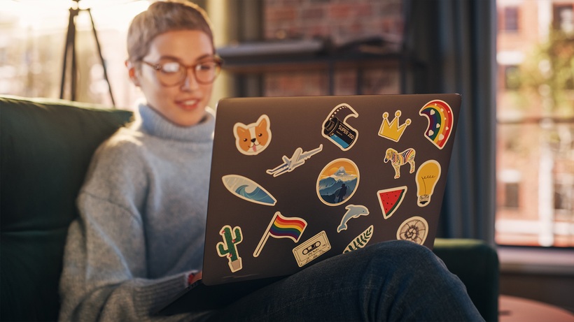 Stickers on Laptop How to Start a Sticker Business Blog