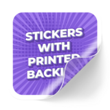 Sticker with a full-color print on the backing