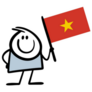 Stickman Holds Flag Of Vietnam Sticker