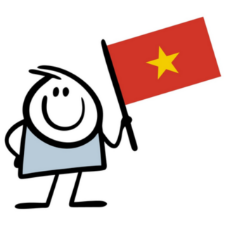 Stickman Holds Flag Of Vietnam Sticker
