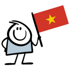 Stickman Holds Flag Of Vietnam Sticker