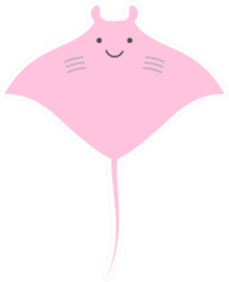 Stingray Adorable Pink Smiling Sticker