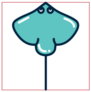 Stingray Fill Style Icon Square Sticker