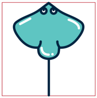 Stingray Fill Style Icon Square Sticker