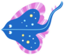 Stingray Illustration For Kids Pink And Blue Sticker