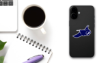 Stingray Logo Design Navy Blue Sticker on a Phone (New) example