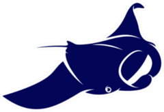 Stingray Logo Design Navy Blue Sticker
