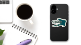 Stingray Logo Mascot Sticker on a Phone (New) example