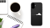 Stingray Manta Ray Side View Swimming Sticker on a Phone (New) example