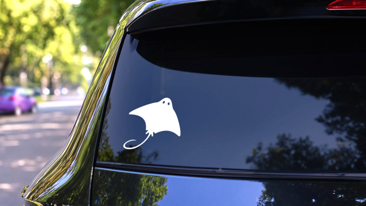 Stingray Manta Ray With Eyes Sticker on a Rear Car Window (New) example