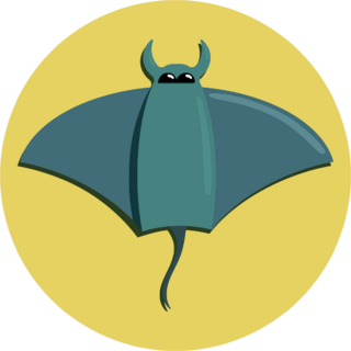 Stingray On The Beach Top View Yellow Sticker