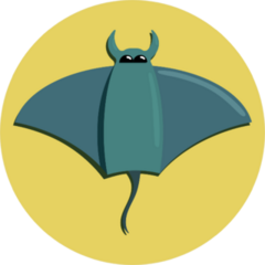 Stingray On The Beach Top View Yellow Sticker