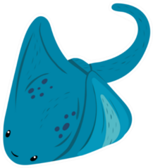 Stingray Sea Fish With A Flat Body And A Sharp Tail Sticker