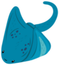 Stingray Sea Fish With A Flat Body And A Sharp Tail Sticker