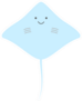 Stingray Smiling Cartoon Sticker