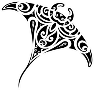 Stingray Tattoo In Maori Ethnic Style Sticker
