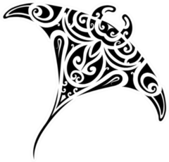 Stingray Tattoo In Maori Ethnic Style Sticker