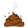 Stinking Poop Icon With Flies Sticker 