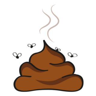 Stinking Poop Icon With Flies Sticker 