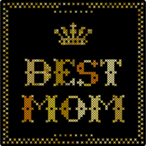 Stitched Best Mom Sticker