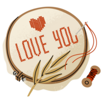 Stitched Inscription Sticker