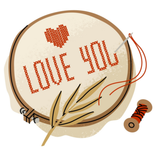 Stitched Inscription Sticker