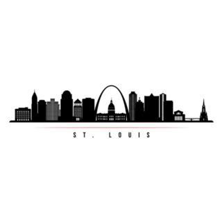 St.louis Skyline Horizontal Banner. Silhouette  Sticker