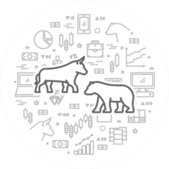 Stock Market Exchange Symbols Illustration Sticker
