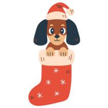 Stocking Dachshund Sticker