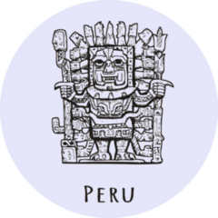 Stone Statue Of Peru Illustration Sticker