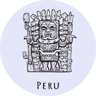 Stone Statue Of Peru Illustration Sticker