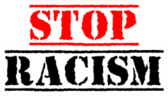 Stop Racism Calligraphic Text Sticker