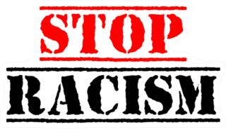 Stop Racism Calligraphic Text Sticker