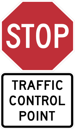 Stop Traffic Control Point Sticker