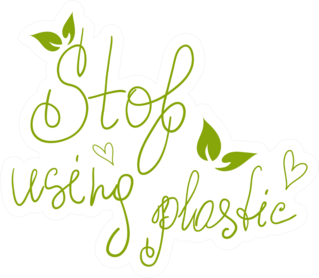 Stop Using Plastic Thin Writing Sticker