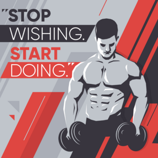 Stop Wishing Start Doing Workout Sticker