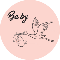 Stork Brings Baby Pink Sticker