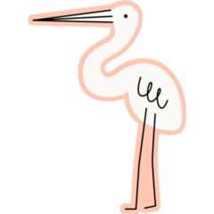 Stork Doodle On Pink Sticker