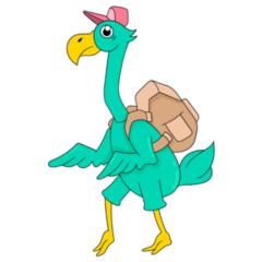 Stork Wearing Backpack Sticker