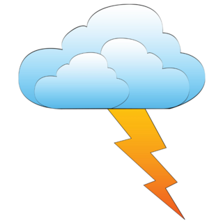 Storm Cloud With Lightning Bolt Sticker