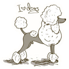 Stout Poodle I Love Sticker