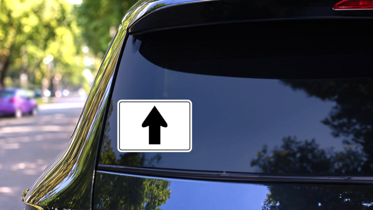 Straight Arrow Sticker on a Rear Car Window (New) example